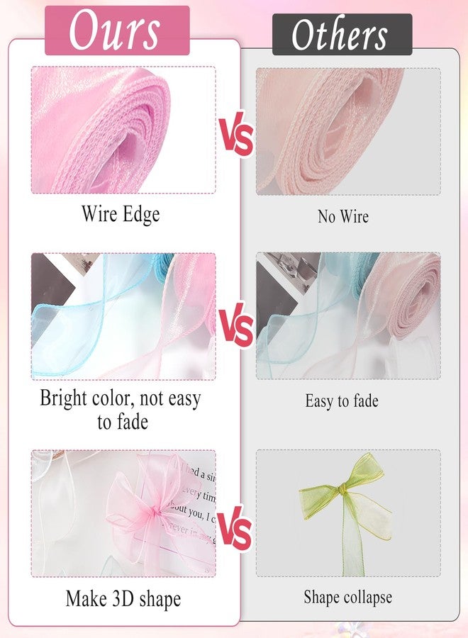 CoolShef شريط أورجانزا من كول شيف، لفتان | شرائط شيفون شفافة لتغليف الهدايا، وباقات الزهور، وتزيين حفلات الزفاف، وأعمال الحفلات اليدوية | لفة شريط ناعم (4 سم × 9 م) - Image 4